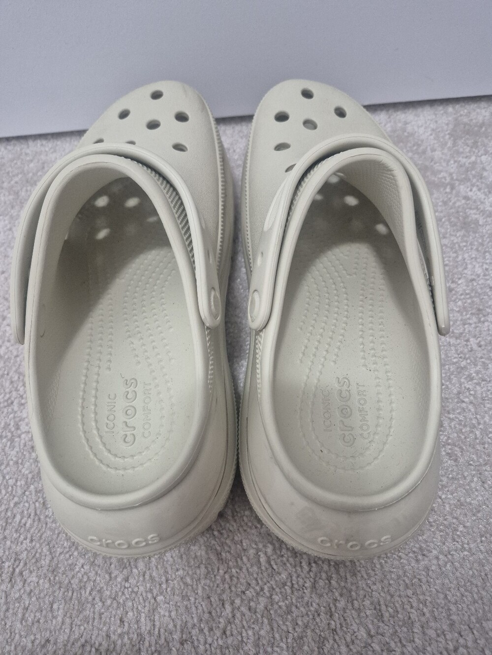 Crocs Mega Crush Clogs, Unisex, Ivory, M8, W10 - Picture 8 of 12